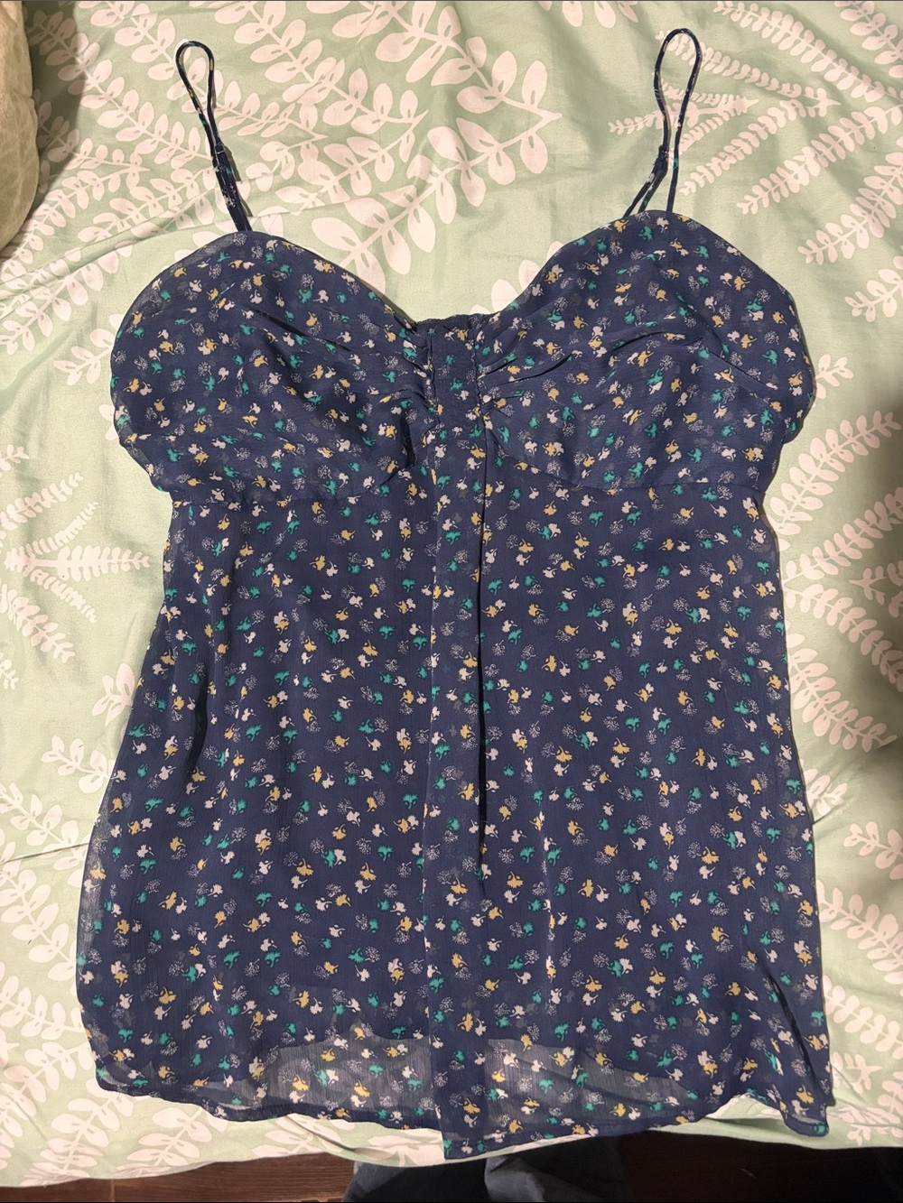American Eagle Outfitters Navy Floral Spaghetti Strap Camisole